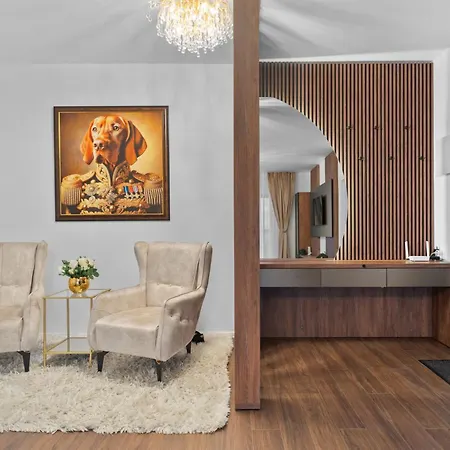 Stylish Gold Accents Apartment Bucharest