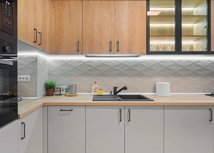 Stylish Gold Accents Apartament